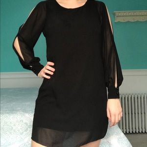 Long sleeve black flowy dress